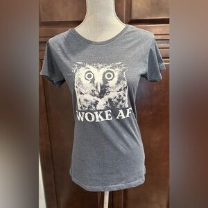 New NWT Woke AF color is a blue gray unisex size medium